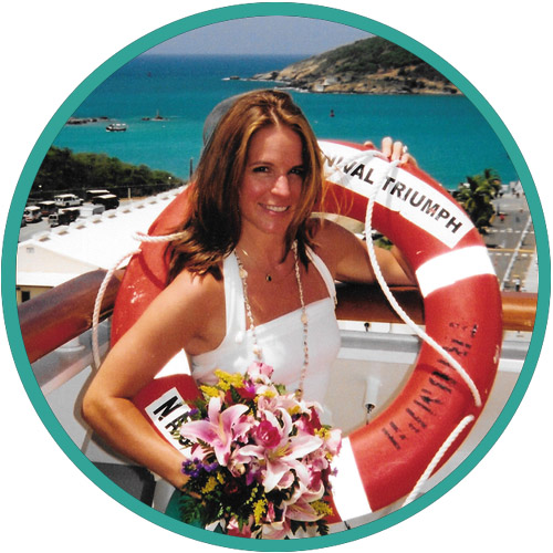 Picture of Dana on her wedding day in St. Thomas